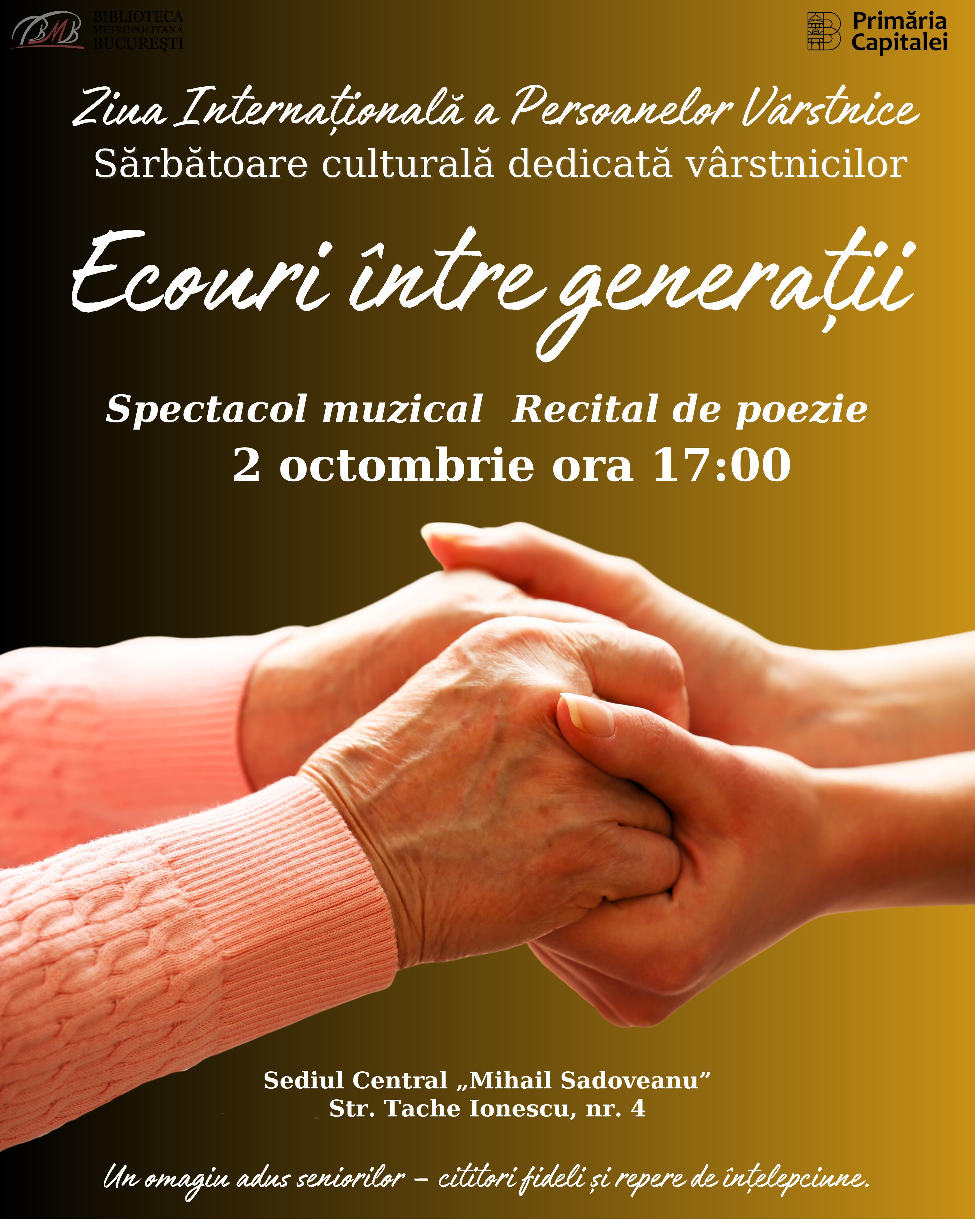 Celebrăm Vârstnicii cu un Eveniment Cultural Special la Biblioteca Metropolitană București